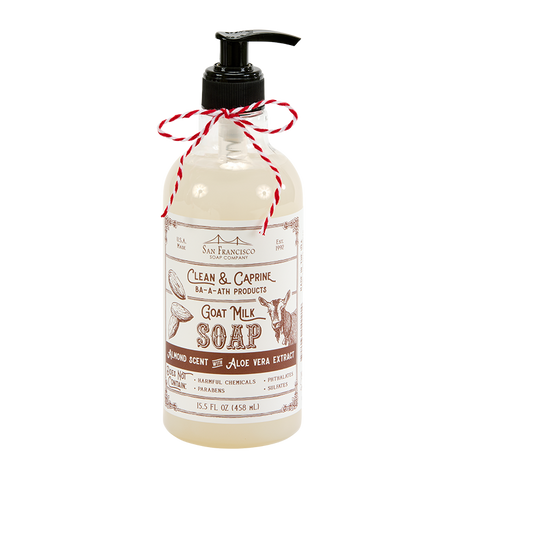 Almond Clean & Caprine Goat Milk Hand Soap -Scent San Francisco Soap / Man Bar Soap - ALMOND GOAT MILK LIQUID HAND SOAP 15.5oz