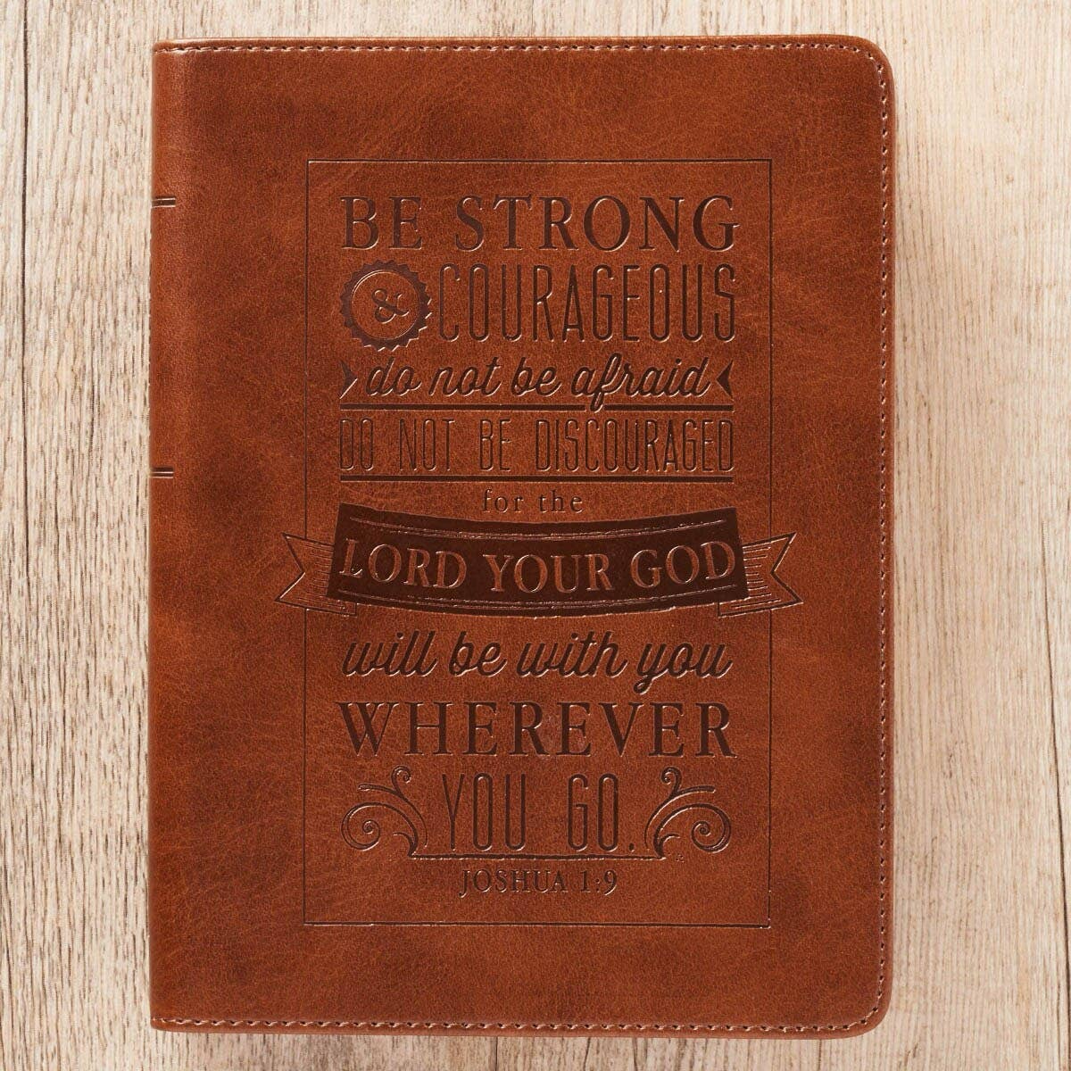 Journal Handy Brown Strong & Courageous Josh. 1:9