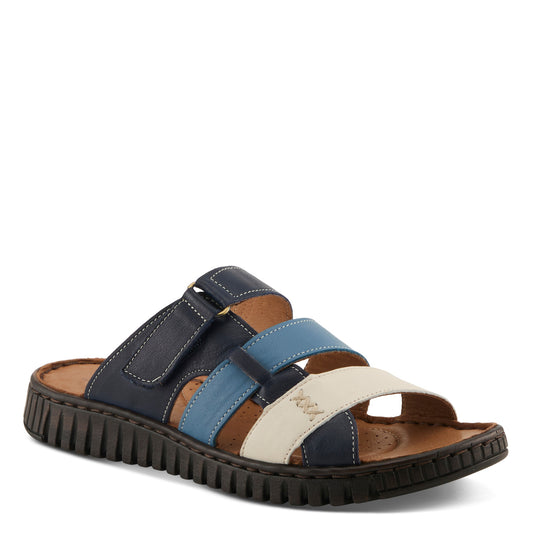 OLLY Denim Multi Leather Slip On Sandal