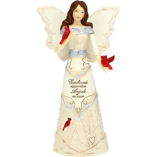 Cardinals Appear 7.5" Angel with Cardinals Figurine