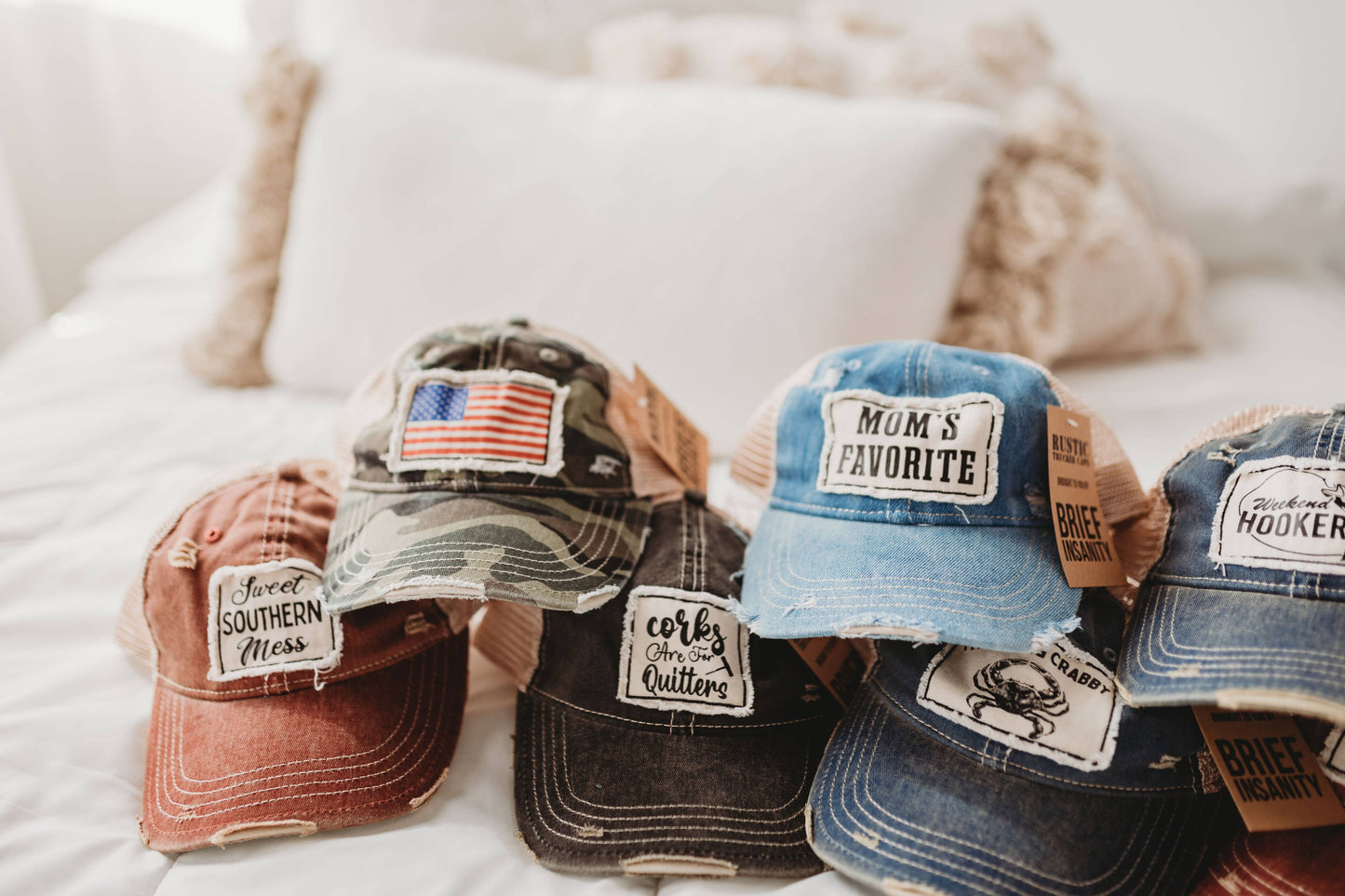 Town Drunk Vintage BRIEF INSANITY Trucker Hat