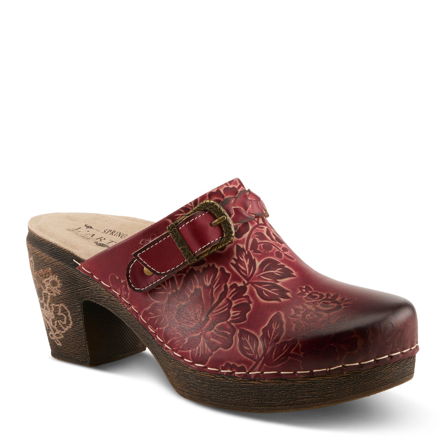 CALLIROE Boho Chic Vintage Charm Leather Clog Shoe by L`ARTISTE