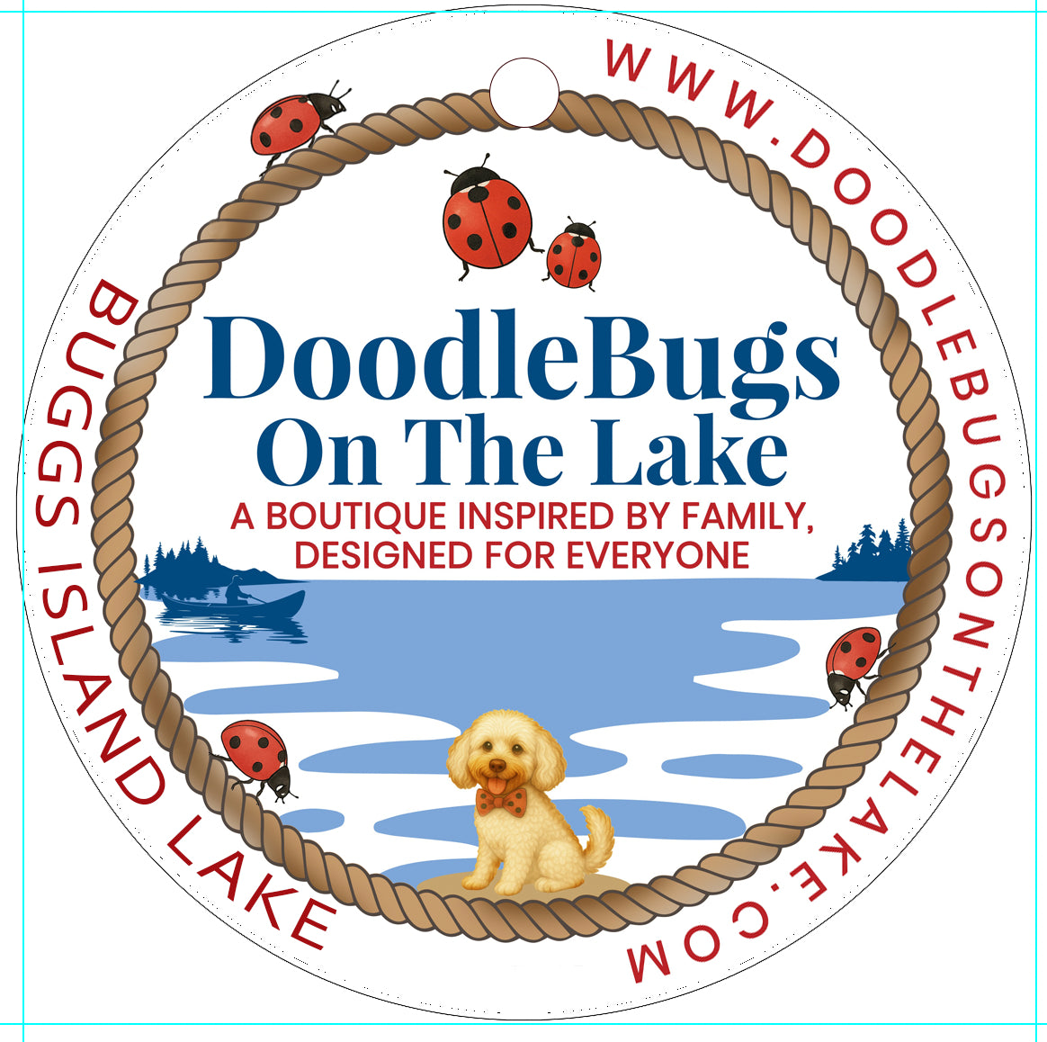 Buggs Island Lake / DoodleBugsonthelake Circle Shaped Wood Ornament