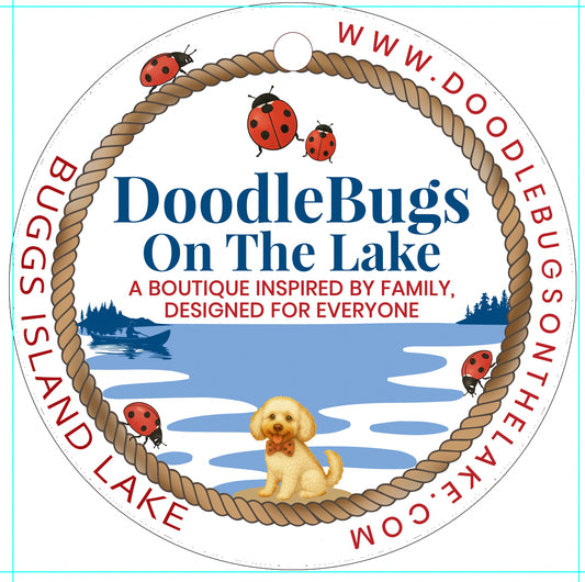 Buggs Island Lake / DoodleBugsonthelake Circle Shaped Wood Ornament