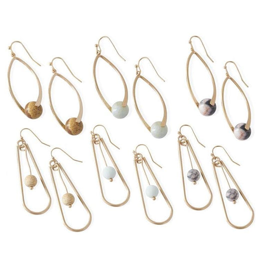 Assorted Beads in Teardrop Earrings