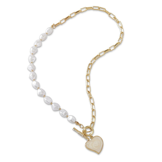 Pearl Necklace with Heart