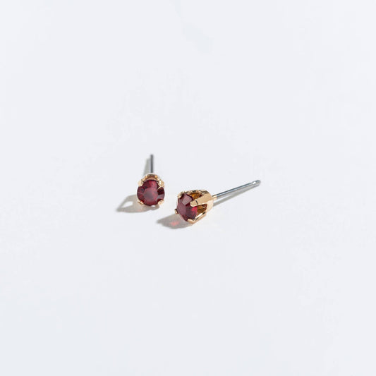 Solitaire Round Cut Birth Stone Ear Sense Stud Earrings