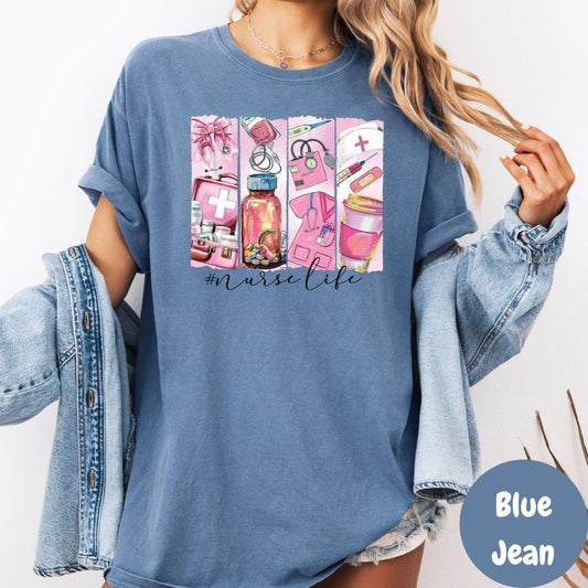 Nurse Life Shirt, Cute Nurse Tee, Comfort Colors® Nursing Shirt, Medical Worker Gift, RN Shirt, Nurse Appreciation Gift