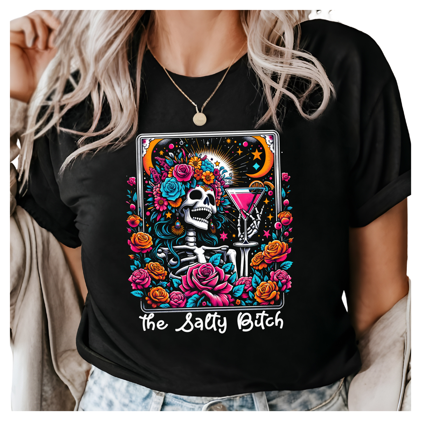 THE Salty Bitch Tarot Card Shirt tops tees XS-4XL