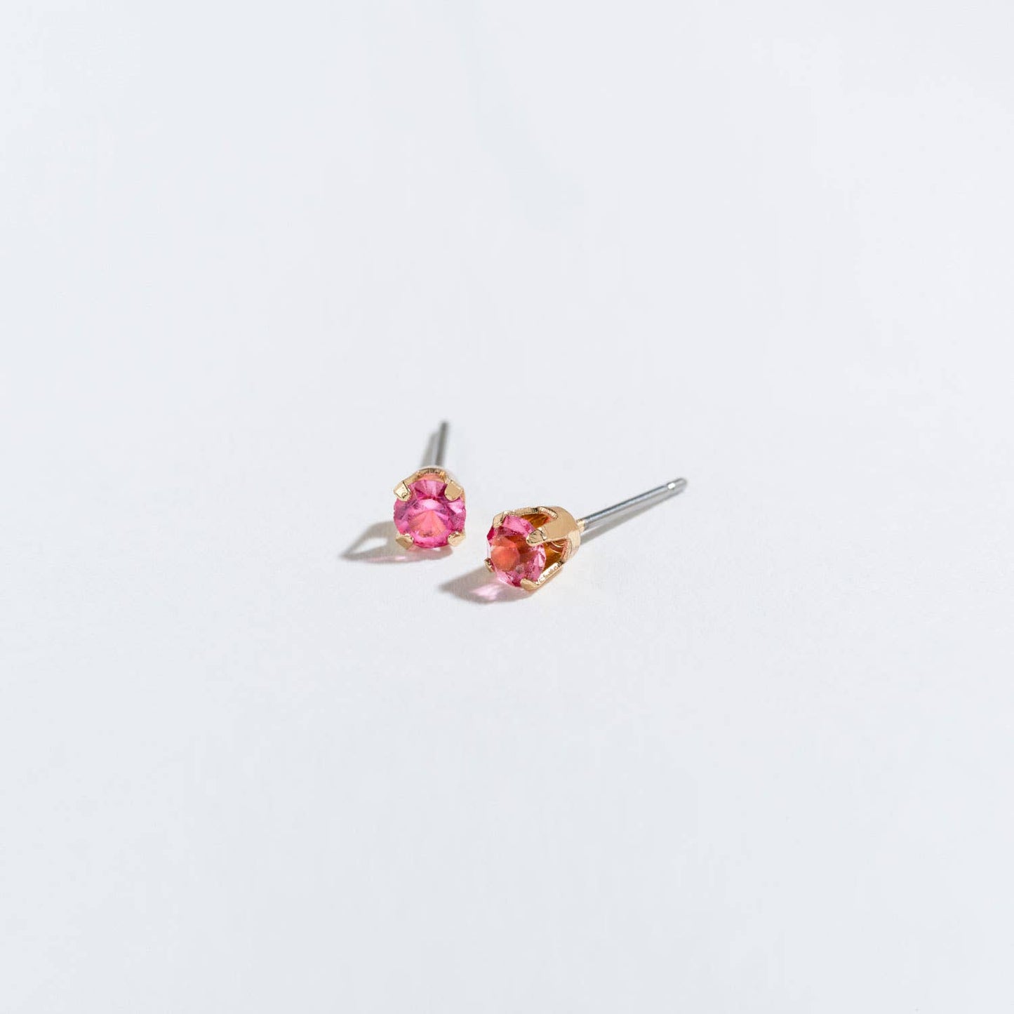Solitaire Round Cut Birth Stone Ear Sense Stud Earrings