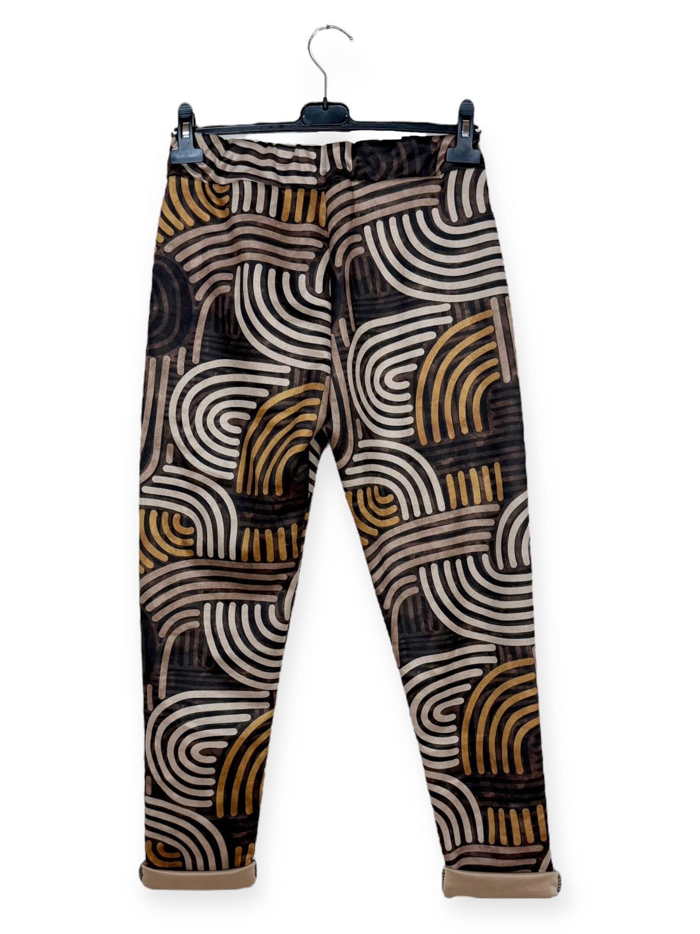 Geo print with Browns & Aqua Patterned Jogger Pants: Pattern 3 One Size Fits Most