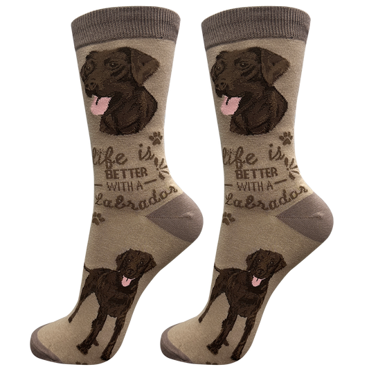 Chocolate Labrador Dog Socks - Fun Novelty Socks - Unisex