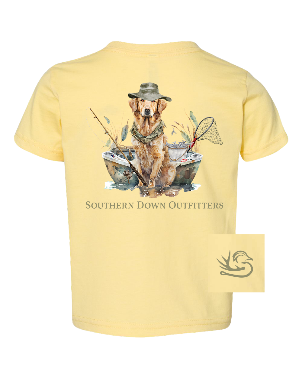 Dog in Boat Toddler Southern Down Outfitters Short Sleeve Tee