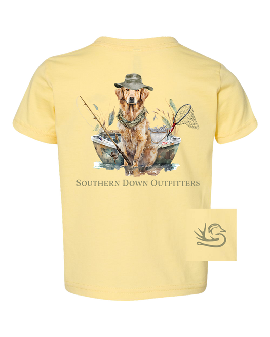 Dog in Boat Toddler Southern Down Outfitters Short Sleeve Tee