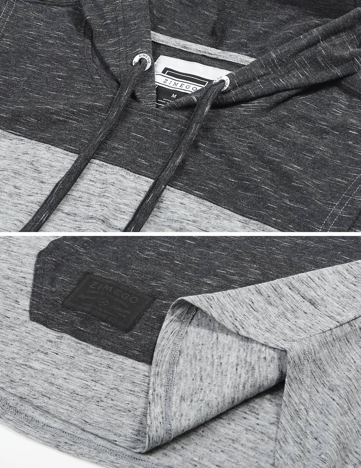 ZIMEGO Men's Color Block Sleeveless Workout Hooded Tank