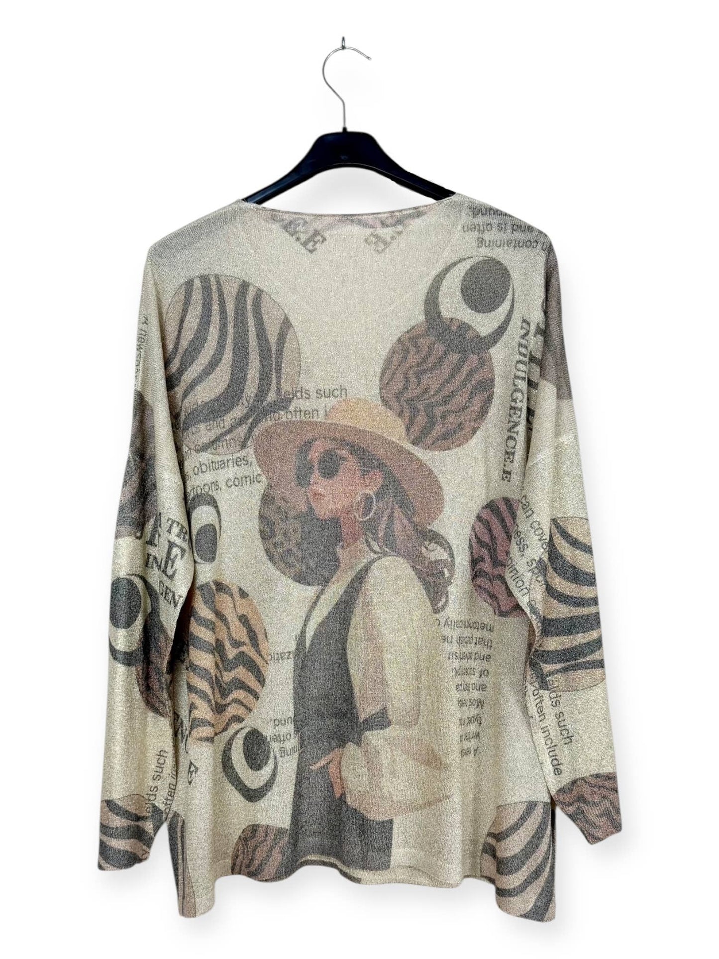 Girl Jumper & Zebra stripes Printed sweater, shiny material