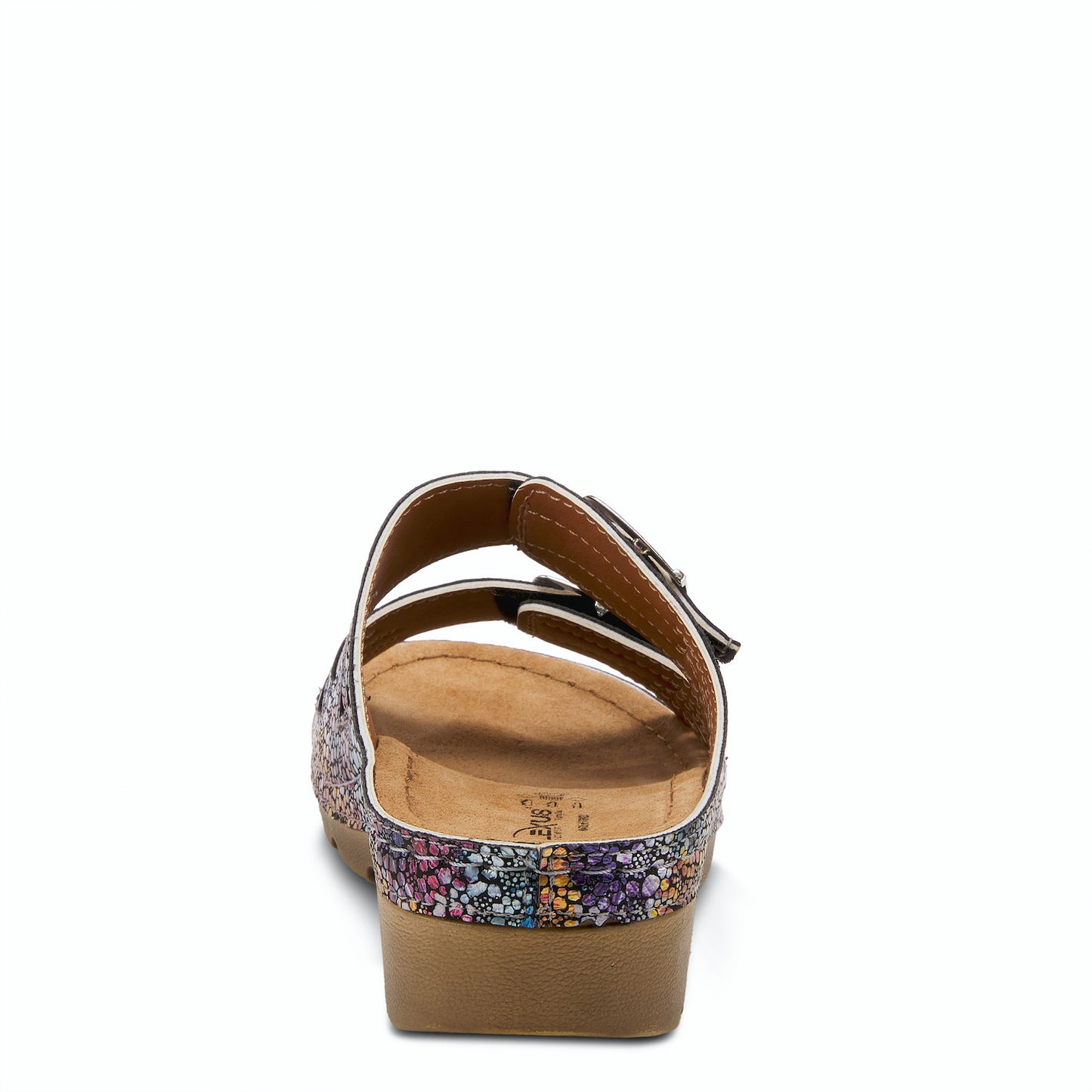 Delphis Navy Multi Two Strap Slide Sandal by Flexus