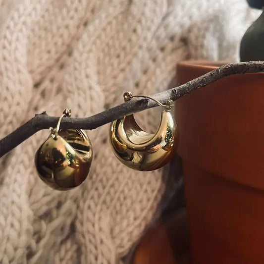 Geometric Pin Catch Hoop Earrings Narelle Waterproof Jewelry