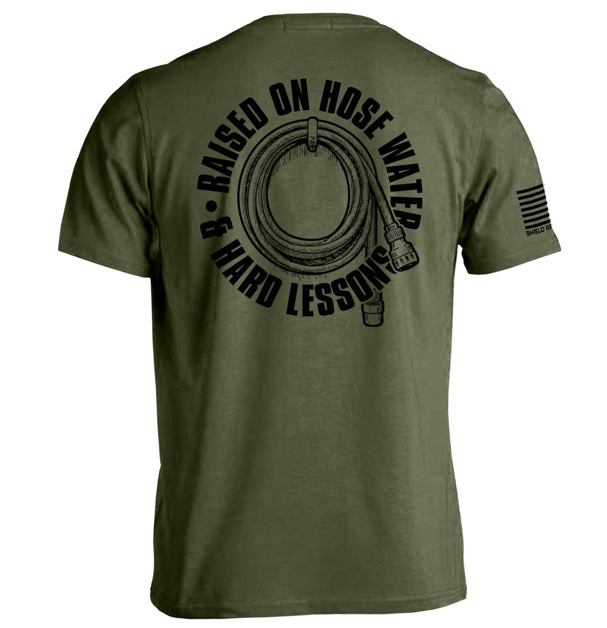 Shield Republic - Raised On Hose Water & Hard Lessons Men's Tee