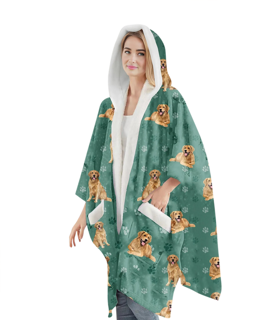 Golden Retriever Snuggs Wrap - Wearable Blanket Hoodie