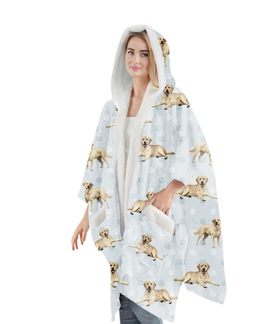 Labrador Yellow Snuggs Wrap - Wearable Blanket Hoodie