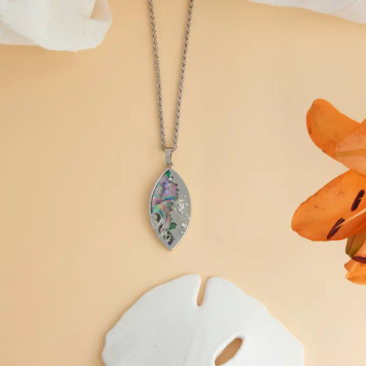 Laila Oval Abalone Casted Sea Turtle 18" Pendant Necklace by Howard's