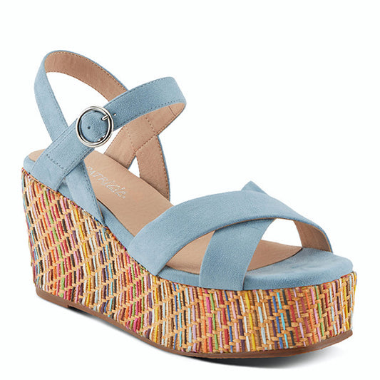 RAINBOWFUN-BLU Wedge Heel Sandal by Patrizia   Size: 7.5-8 (38)