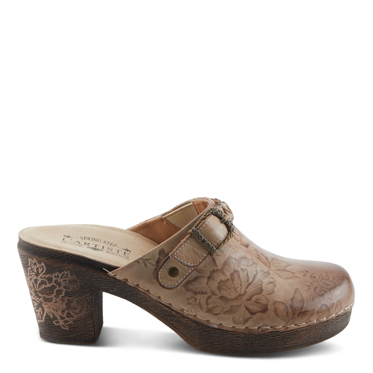 CALLIROE Boho Chic Vintage Charm Leather Clog Shoe by L`ARTISTE