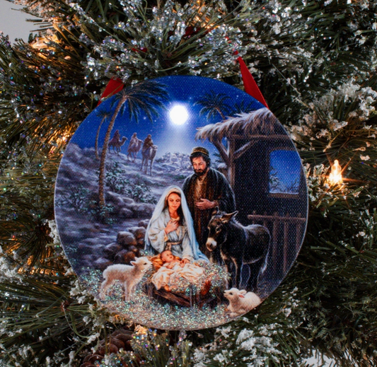 A Savior Is Born Led Ornament