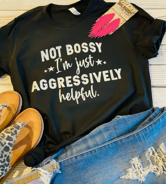 Aggressively Helpful - Southern Attitude Designs Short Sleeve Tee