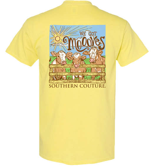 We Got Mooves-Cornsilk- Southern Couture Short Sleeve Classic Tee