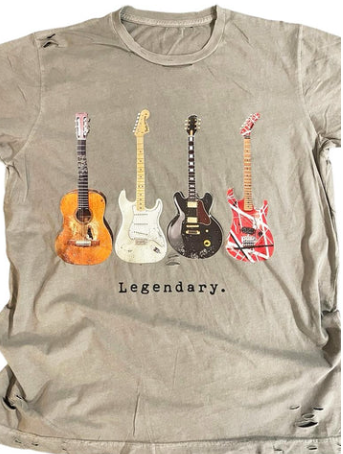 Legendary Guitars Super Soft Destroyed Cement Unisex Relaxed Fit Tee