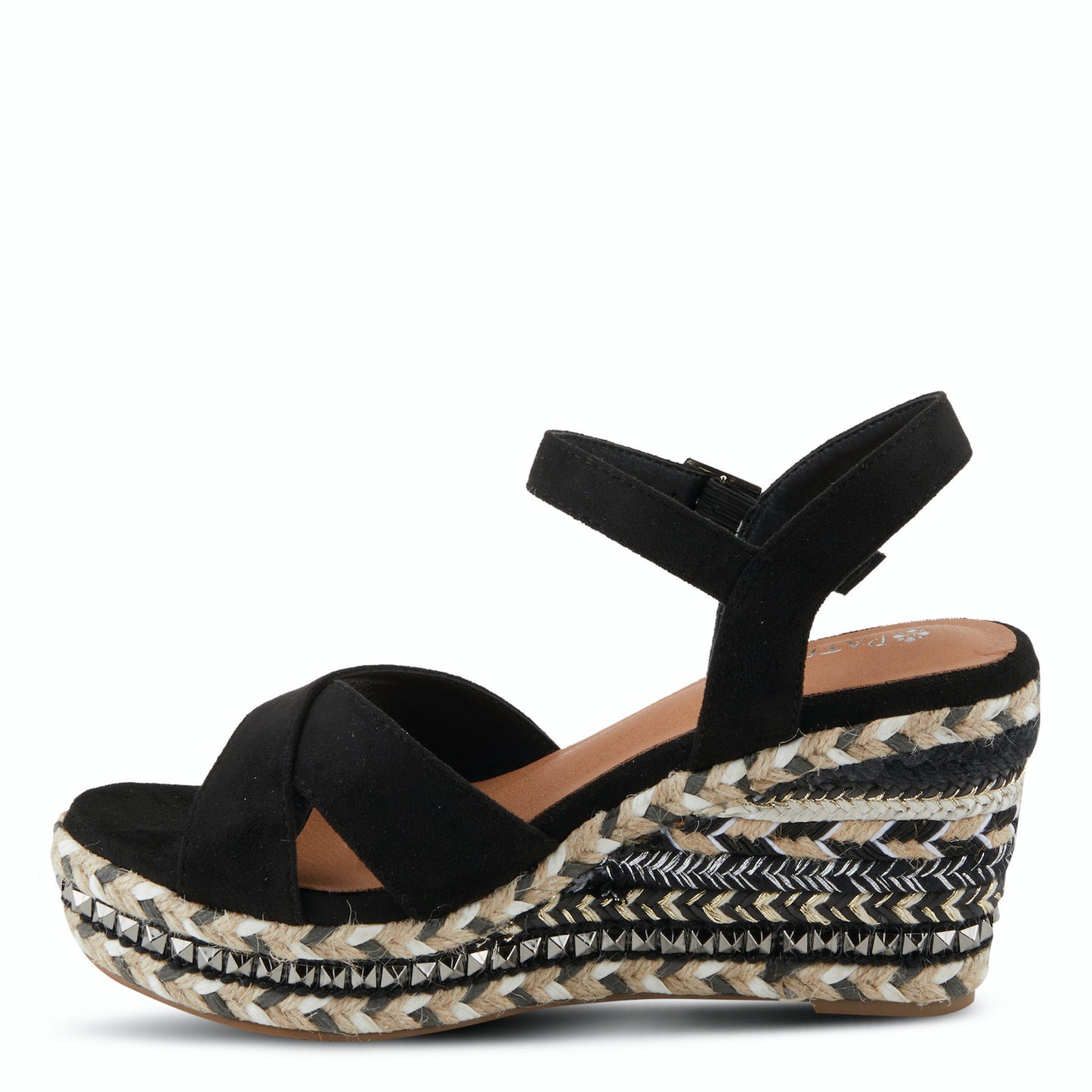 SLOANE Black espadrille platform SANDAL Wedge by Patrizia
