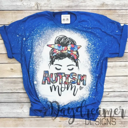 Autism Mom Bleached Long Sleeve Tee