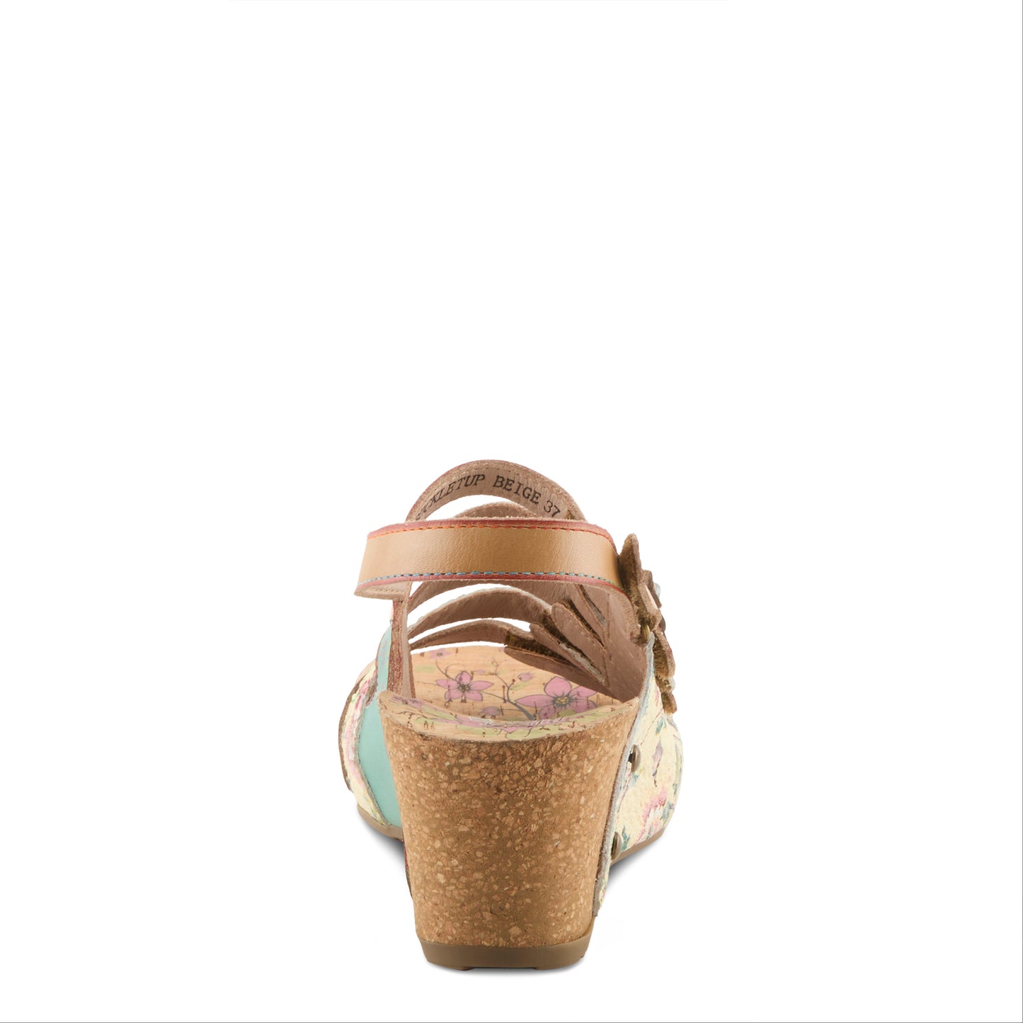 BUCKLEITUP Beige Multi Wedge Heel by L'Artiste from Spring Step Shoes