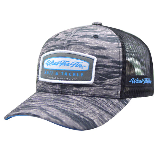 Black Water Bait & Tackle Patch What The Fin Snapback Trucker Hat