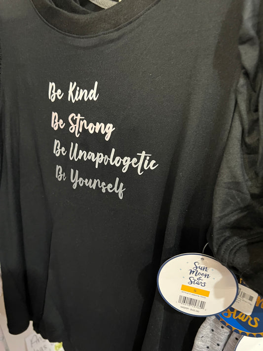 Be Kind Black & Grey Pajama Set by Sun Moon & Stars