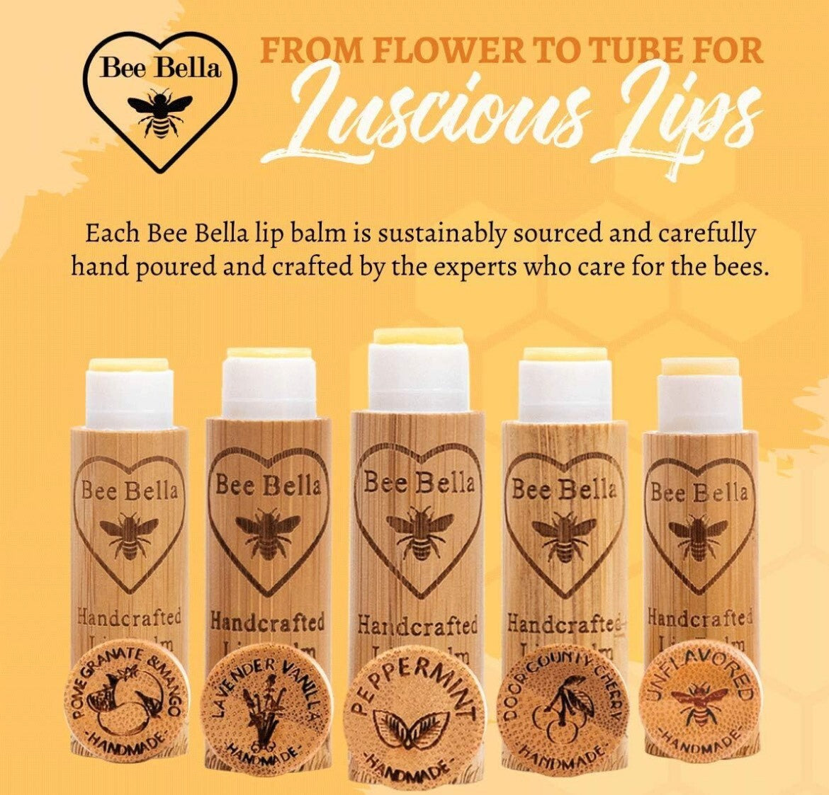 Bee Bella Handcrafted Organic Lip Balm Made In Small Batches By The Beekeepers