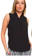 Black Beauty High Low Pocket Blouse
