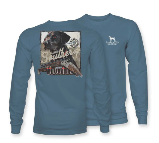 Black Lab Armed- Straight Up Southern - Long Sleeve Tee