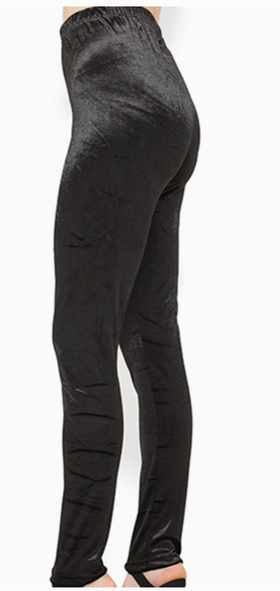 Black Velvet Leggings by Adore