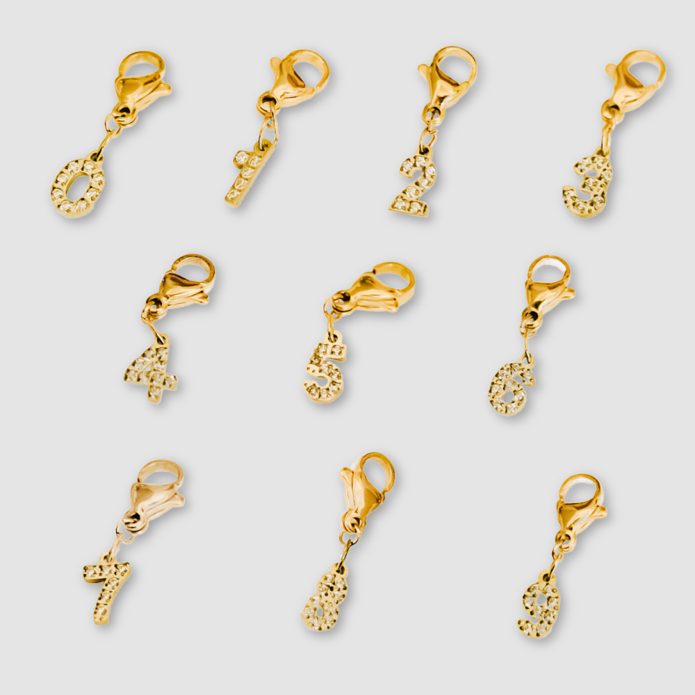 Number Charm Bar Chanelle Charms - WATERPROOF