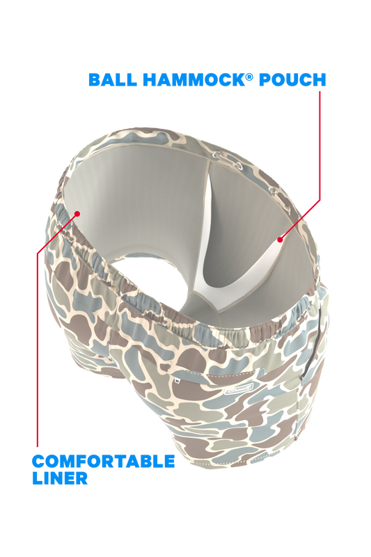 The Blender | Grey Duck Camo Ball Hammock® Pouch 5" Swim Trunks