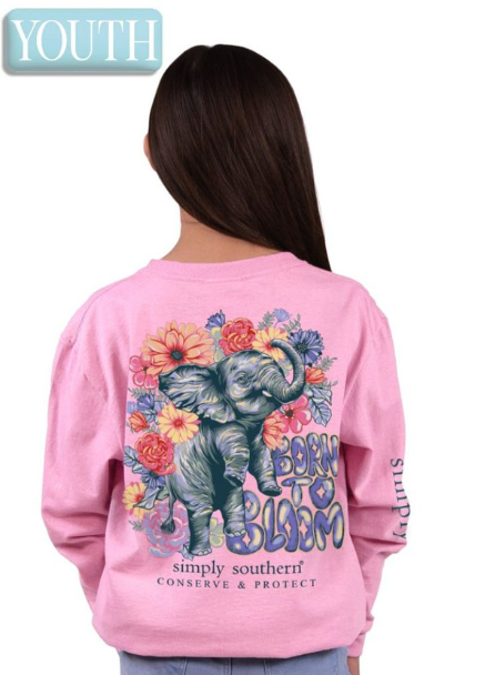 Born To Bloom - Candy - YTH Long Sleeve Tee - #SIMPLYSOUTHERN