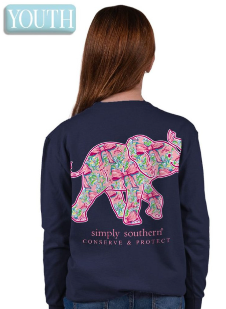 Bow Elephant - Eclipse - YTH Long Sleeve Tee - #SIMPLYSOUTHERN