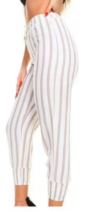Brown Stripe BOHO Ankle Pants