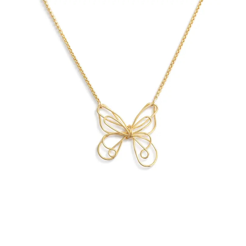 Butterfly Open Charm Gold Artisan Necklace 16in by Demdaco ELISABETH HAYS SIGNATURE COLLECTION