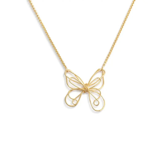Butterfly Open Charm Gold Artisan Necklace 16in by Demdaco ELISABETH HAYS SIGNATURE COLLECTION