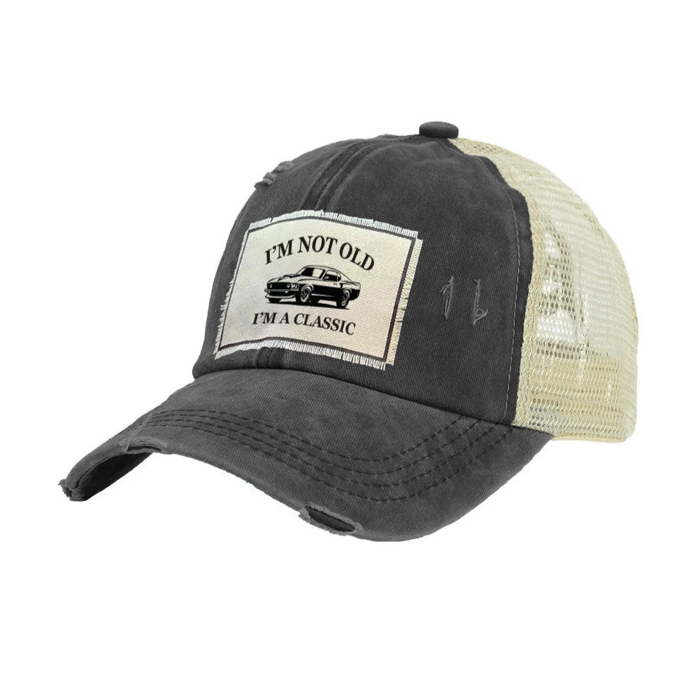 I'm Not Old I'm a Classic - Vintage Distressed Trucker Adult Hat Brief Insanity