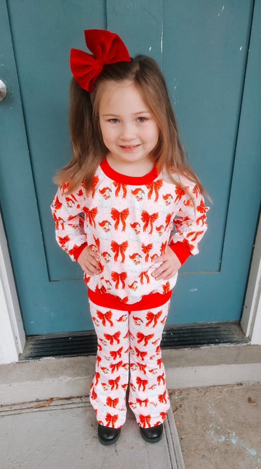 Red santa bows lounge set
